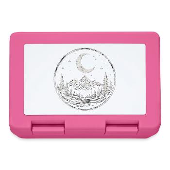 Minimalistischer Bergsee Mond Retro - Brotdose - Pink - Vorne
