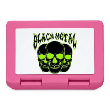 Neon-Schädel-Trio Black Metal  - Brotdose - Pink - Vorne