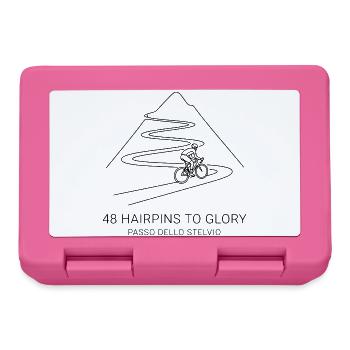 Stelvio Pass Minimalist Bike Art - Lunchbox - pink - Front