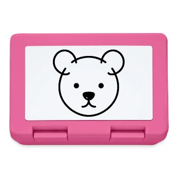 Bear Head One Line – minimalist logo motif - Lunchbox - pink - Front