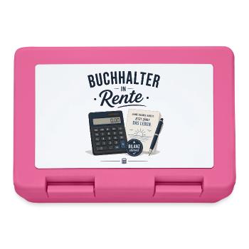 Buchhalter in Rente – Taschenrechner Füller Rente - Brotdose - Pink - Vorne