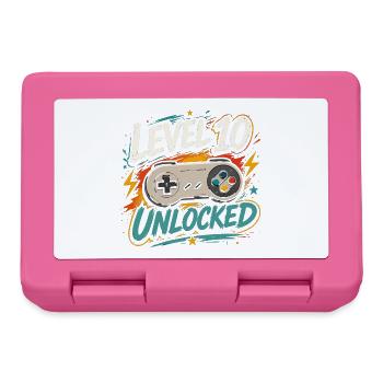 Level 10 freigeschaltetes 10-Jahres-Jubiläums-D-Geschenk - Brotdose - Pink - Vorne