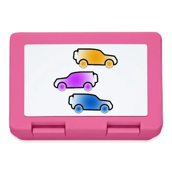 Autos - Brotdose - Pink - Vorne