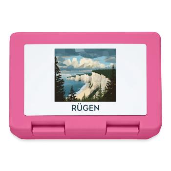 Rügen Kreidefelsen | Vintage Ostsee Poster - Brotdose - Pink - Vorne