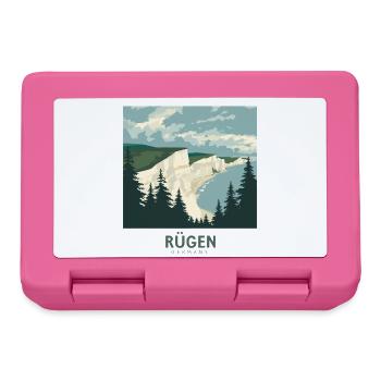 Rügen Germany | Vintage Coastal Poster - Brotdose - Pink - Vorne