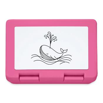 Whale One Line Water Fountain Sea Motif - Lunchbox - pink - Front