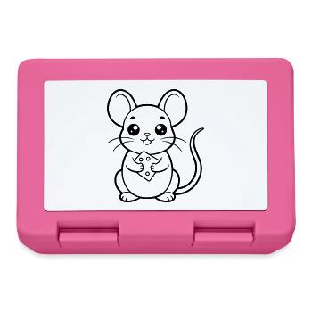 Baby Maus mit Käse - Brotdose - Pink - Vorne