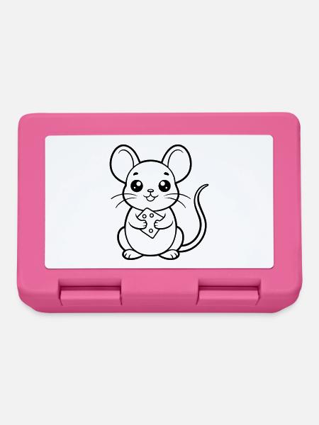Baby Maus mit Käse - Brotdose - Pink