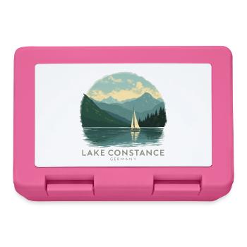 Lake Constance Sailing | Vintage Travel Poster - Brotdose - Pink - Vorne