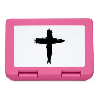 Christen Kreuz Minimal - Brotdose - Pink - Vorne