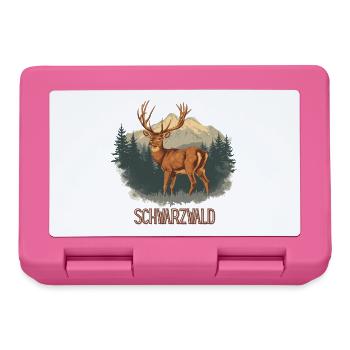 Schwarzwald Hirsch | Vintage Wildlife Design - Brotdose - Pink - Vorne