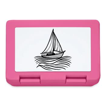 Classic sailboat on ocean waves - Lunchbox - pink - Front