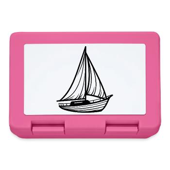 Minimalistisches klassisches Segelboot - Brotdose - Pink - Vorne