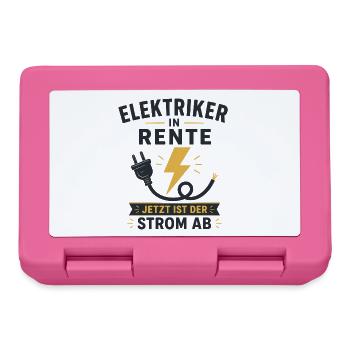 Elektriker in Rente – Lustiger Ruhestand Spruch - Brotdose - Pink - Vorne