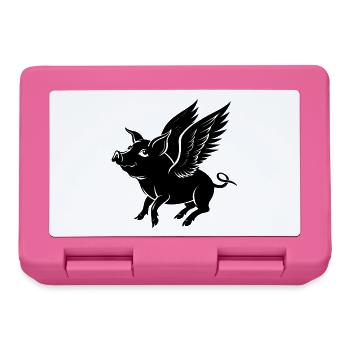 Fliegendes Schwein mit Flügeln - Brotdose - Pink - Vorne