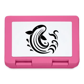 Leaping Whale Silhouette Sea Motif - Lunchbox - pink - Front