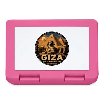 Giza Egypt Pyramids Vintage Travel Badge - Lunchbox - pink - Front