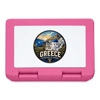 Greece Vintage Travel Circle Emblem - Brotdose - Pink - Vorne