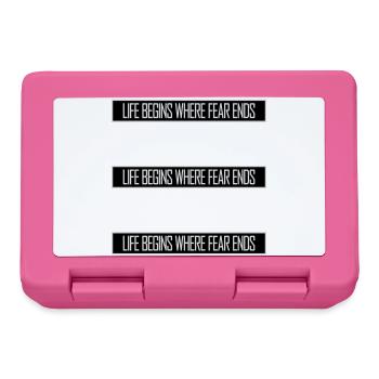 Life Begins Where Fear Ends Motivierend Zitat Logo - Brotdose - Pink - Vorne