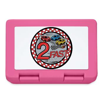 2 Almost Birthday Racing Fun - Lunchbox - pink - Front