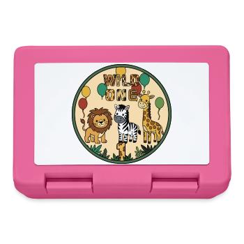 WILD ONE Animal Joy Circle Badge - Lunchbox - pink - Front