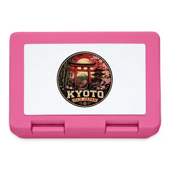 Kyoto Old Japan Vintage Travel Badge - Lunchbox - pink - Front