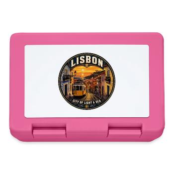 Lissabon Portugal Vintage-Reiseabzeichen - Brotdose - Pink - Vorne