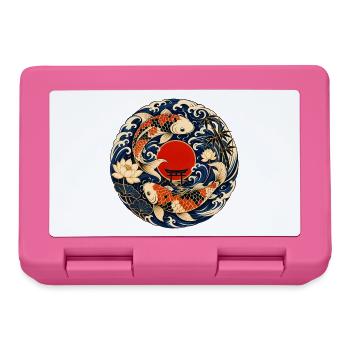 Koi im Mondkreis mit Torii - Brotdose - Pink - Vorne