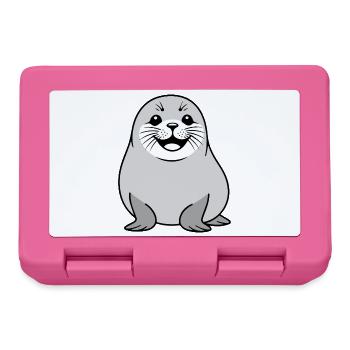 Cute Seal Comic Design - Lunchbox - pink - Front