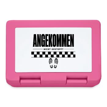Angekommen Nicht Gestoppt – Zielgerade Spruch - Brotdose - Pink - Vorne