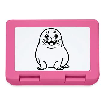 Dessin au trait de scellés mignon - Boîte à goûter - rose - Devant