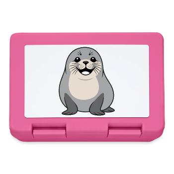 Fluffy seal nature design - Lunchbox - pink - Front