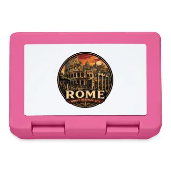 Badge de voyage vintage des ruines du Colisée de Rome - Boîte à goûter - rose - Devant