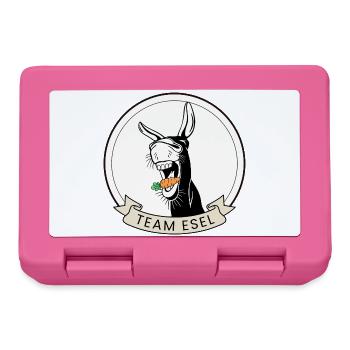 Team Esel | Lustiger Esel mit Möhre für Eselfans - Brotdose - Pink - Vorne