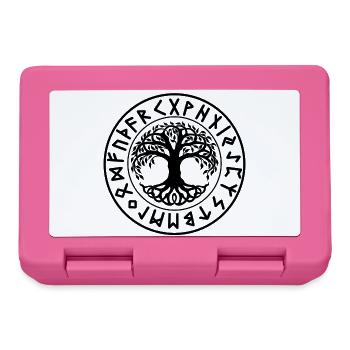 Yggdrasil Tree Norse Runes Seal - Lunchbox - pink - Front