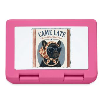 French Bulldog I Came Late Retro Humor - Lunchbox - pink - Front