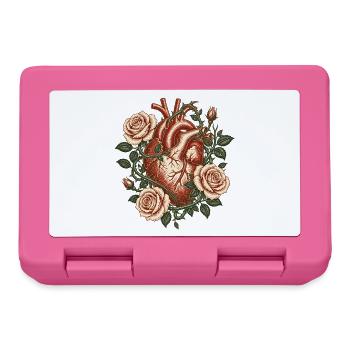 Vintage Anatomical Heart with Roses – Gothic Art - Lunchbox - pink - Front