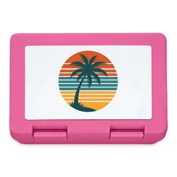 Retro Sunset with Palm Tree – Vintage 70s - Lunchbox - pink - Front
