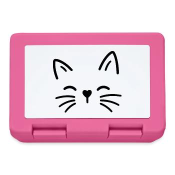 Chat mignon avec un nez en forme de cœur - Boîte à goûter - rose - Devant