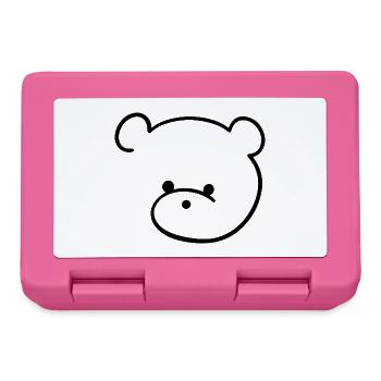 Petit ours en peluche mignon avec des yeux boutonnés - Boîte à goûter - rose - Devant