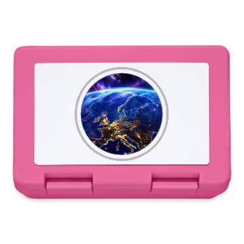 Earth from space with neon ring - Lunchbox - pink - Front