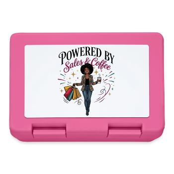 Femme noire propulsée par les ventes et le café - Boîte à goûter - rose - Devant