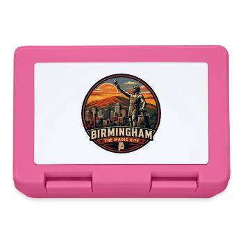 Birmingham Magic City Vulcan Statue Badge - Lunchbox - pink - Front