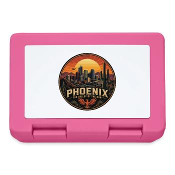 Phoenix Valley of the Sun Retro Saguaro Badge - Lunchbox - pink - Front