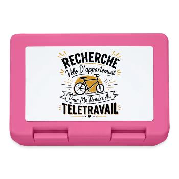 Télétravail, travail humour, humour de bureau - Boîte à goûter - rose - Devant