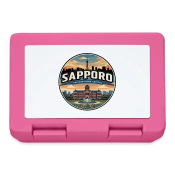 Retro Sapporo Odori Park Travel Badge - Lunchbox - pink - Front