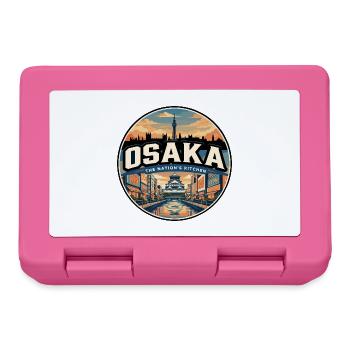 Retro Osaka Dotonbori Travel Badge - Lunchbox - pink - Front