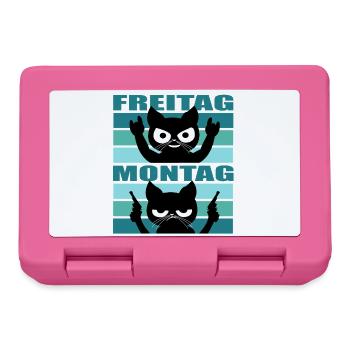Katze Montag Freitag - Brotdose - Pink - Vorne