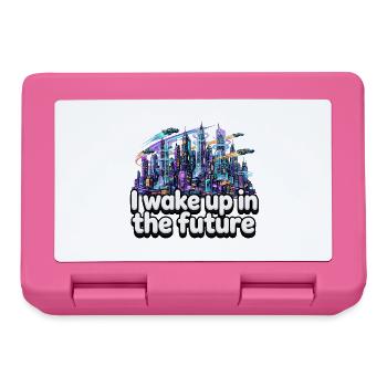 Je me réveille dans le futur - Neon Cyberpunk City - Boîte à goûter - rose - Devant