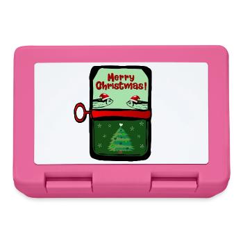 Joyeux Noël Poissons - Boîte à goûter - rose - Devant
